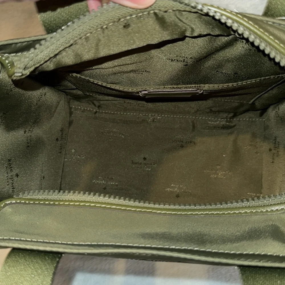 kate spade Green Small Structured Tote with Webbing Details - Picture 11 of 14